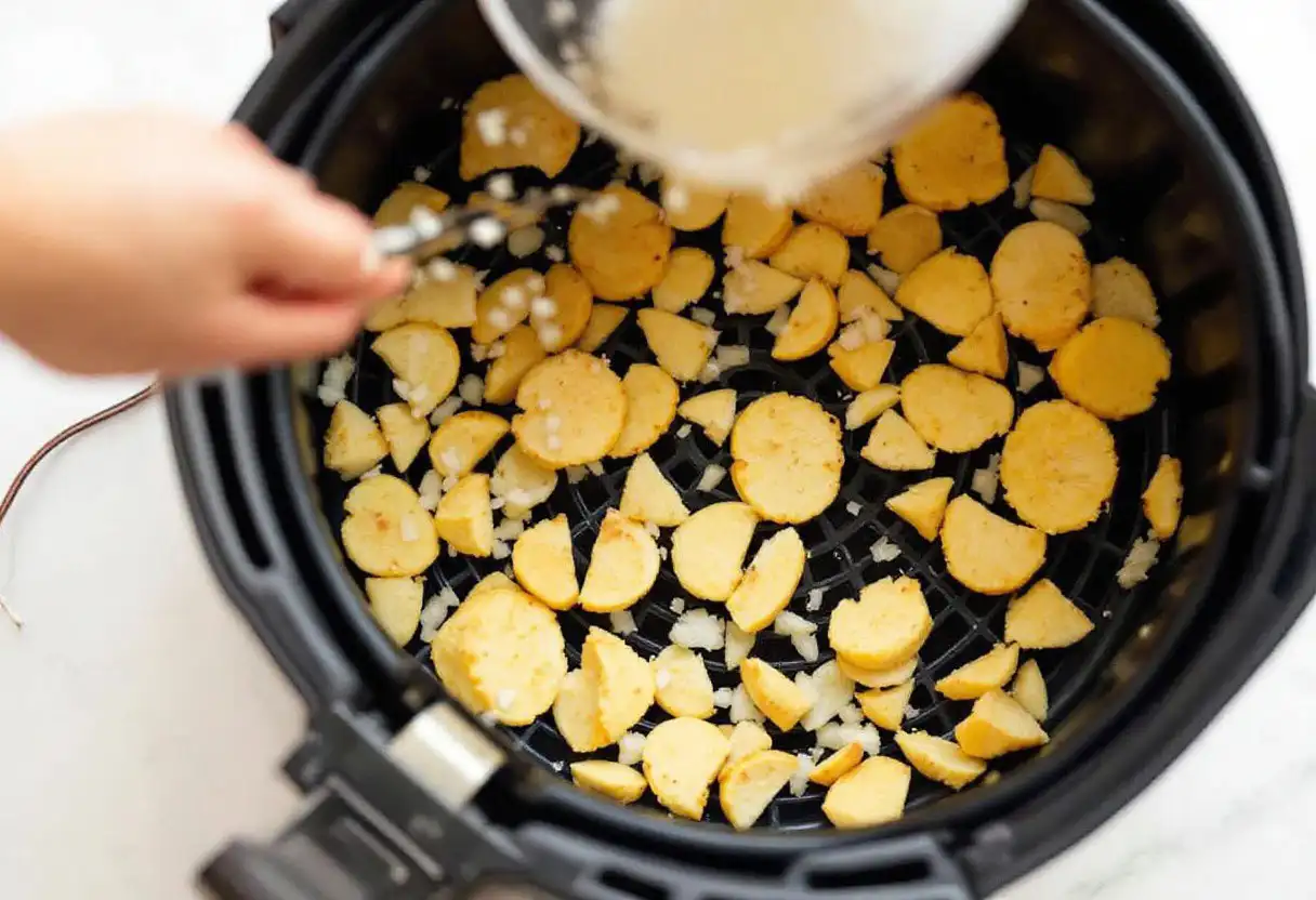 Filling an air fryer prior to use