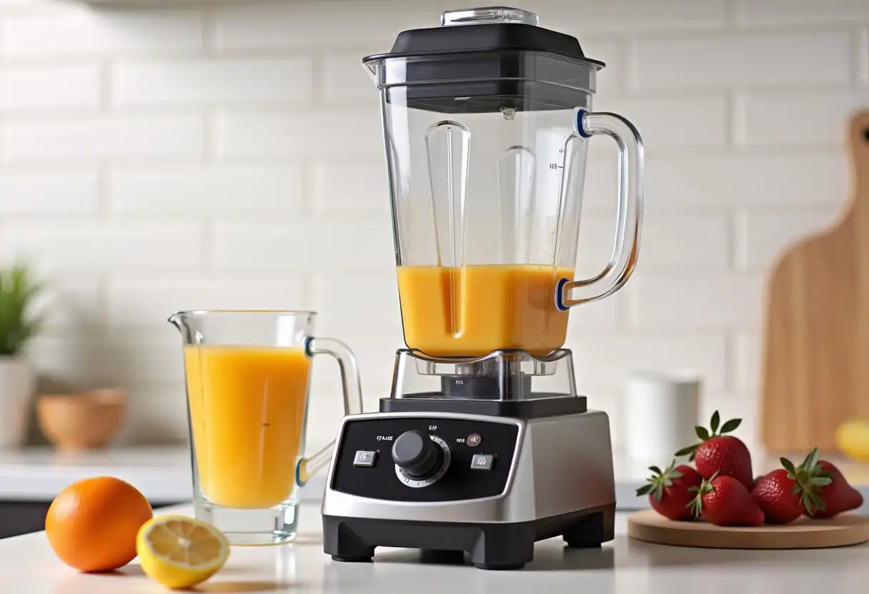 Blender with carrot juice